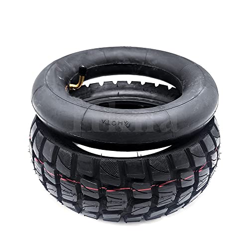 Niejgay 255 x 80 neumáticos exteriores para scooter eléctrico, neumático 10 pulgadas, 10 x actualización 10 neumáticos todoterreno, 90 grados