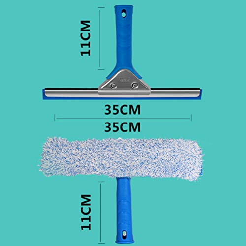 Kit de ferramentas de limpeza de janela e rodo de vidro de microfibra Cabilock 2 peças para limpeza