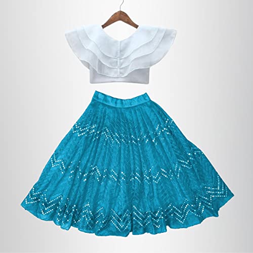Image of E-SQARE Kids Girls Georgette Silk Digital Printed Ethnic wear Lehenga Set