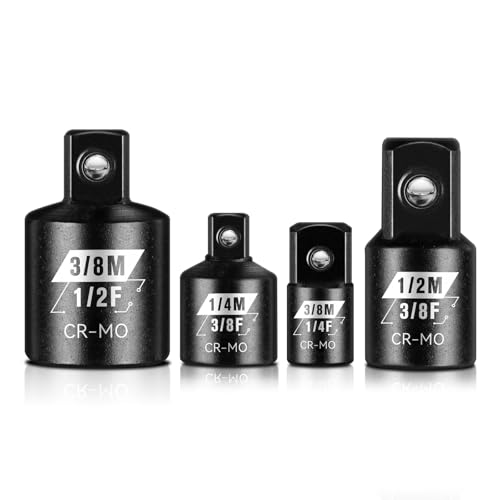 Upenjok 4 Piece Impact Socket Adapter Set, Standard SAE Size, 1/4