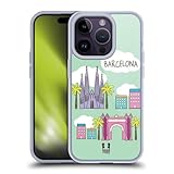 Ligero y alta calidad Head Case Designs Barcelona Ciudades Doodle 4 Caso de Gel Suave Compatible con Apple iPhone 14 Pro