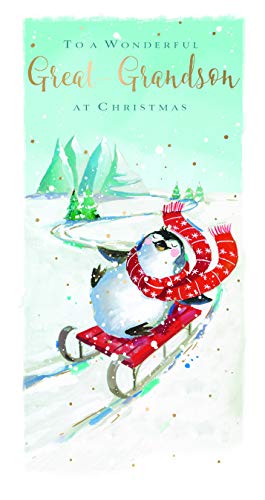 Ling Design - Tarjeta de Navidad, diseño con texto en inglés"Great Grandson"