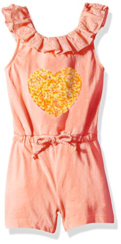 Little Lass Baby Girls' 1 Pc Slub Jersey Romper, Coral, 24M