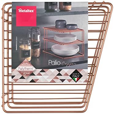 Metaltex 'Palio' 2-Tier Corner Shelf, Polytherm Copper, 25 x 25 x 19 cm