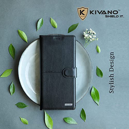 Image of Compatible with Apple iPhone 12 Flip Cover | Leather Finish | Inside Pockets & Inbuilt Stand | Shockproof Wallet Style Magnetic Closure Back Cover Case