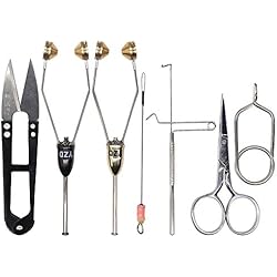 Material Para Hacer Moscas De Pesca YZD Bobinas de atado de moscas, 2 unidades, bobinas súper suaves con enhebrador de bobina, herramienta de atado de moscas, pesca con mosca, accesorios para hacer señuelos (7 herramientas de atado de