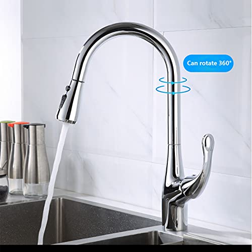 Robinet de cuisine extractible mitigeur noir et chrome orientable - 4