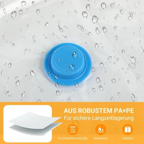 Vakuumbeutel für Kleidung – 6 Stück Wiederverwendbare Vakuum Aufbewahrungsbeutel mit Staubsauger & Handpumpe – Platzsparend für Kleidung, Bettdecken, Kissen & Reisen