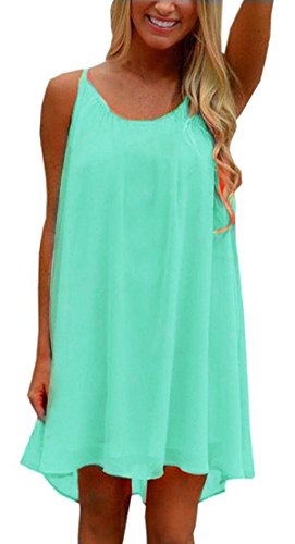 Reachme Womens Sexy Spaghetti Strap Bathing Suit Cover Ups Summer Criss Cross Tank Sundress Sleeveless Beach Coverups(1 Mint 2Xl) #TOP27