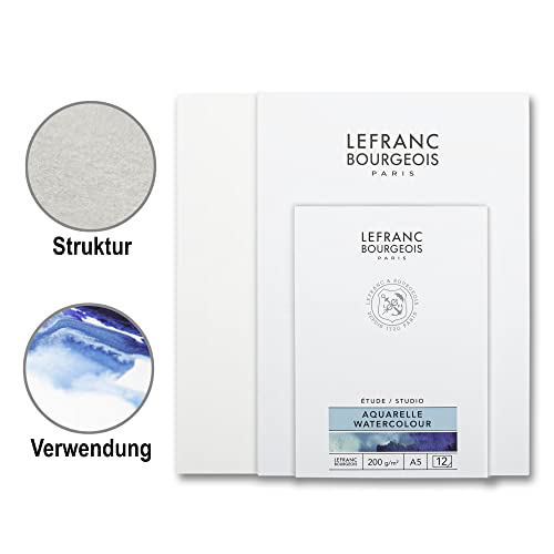 Lefranc Bourgeois 301341 Studio Watercolour Pad 12 Sheets, A5, 200 g/m² - Image 2