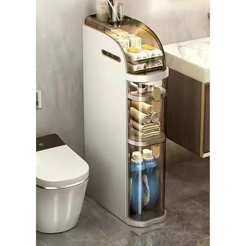 Meuble colonne étanche 4 niveaux avec protection humidité pour salle de bain