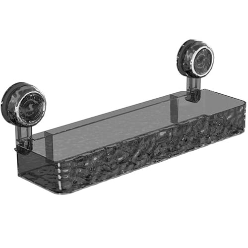 Ysaca Soporte de almacenamiento de ventosa corrugada, estante de almacenamiento de ventosa corrugada, estante de almacenamiento de ventosa montado en la pared sin taladrar con gancho pequeño para baño