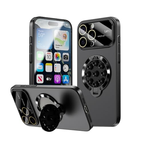 Coque iPhone 11 ProMax de luxe mat noir avec anneau magnétique et protection optique totale