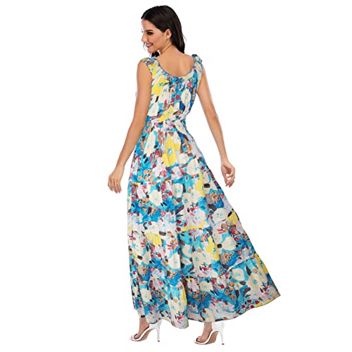 Image of OSTOO Women's 2026 Summer Boho Floral Print Tiered Casual Flowy Long Maxi Dress