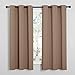 NICETOWN Window Treatment Thermal Insulated Solid Grommet Blackout Curtains/Drapes for Bedroom (Set of 2 Panels,42 by 63 Inch,Cappuccino)