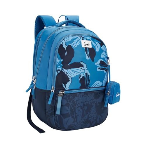 Image of Genie Backpack for Girls Laptop Sleeve, Three Compartments and Organiser with Padded Shoulders |Best for Books,Stationery,Lunch Box & Essentials