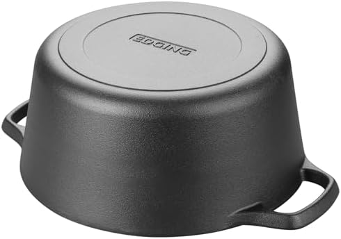 Pre-Seasoned Cast Iron Dutch Oven Pot with Skillet Lid Cooking Pan, 2-in-1 Sourdough Bread Baking Pan with Proofing Basket and Baking Supplies, 5QT - Thumbnail 5