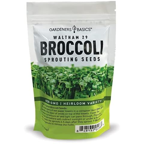 Gardeners Basics, Broccoli Seeds for Sprouting Kit and Microgreens Non-GMO, Heirloom Bulk 1 Pound Resealable Sprouts Bag Cover