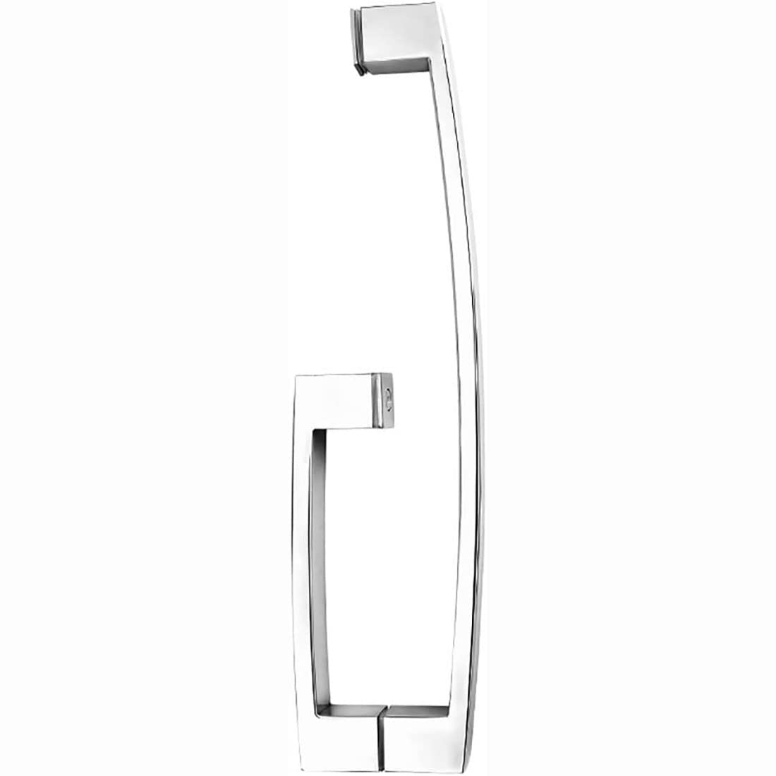 MXXQRHF Stainless Steel Sliding Barn Door Handle - 415mm Bathroom Glass & Shower Room Push-Pull Handle, 90° Rotatable, Modern Silver/Black Finish for Easy Access