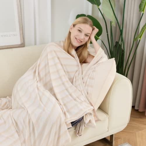 Auemtyn Cooling Blankets,King Size Cool Blanket With Double Side Enhanced Cooling Effect,Japanese Q-Max>0.5 Lightweight Breathable Summer Blankets For Hot Sleepers,Night Sweats(King,Beige) #TOP7