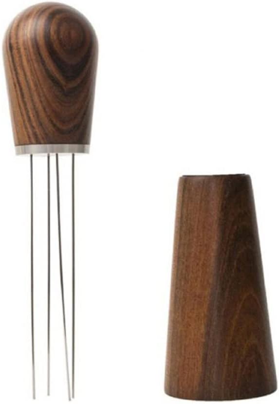 Wood Handle Needle Coffee Tamper Espresso Stirrer Stainless Steel Distributor Distribution