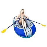 Materiale: la barca gonfiabile è realizzata in materiale in PVC ecologico, con uno spessore della parete di 0,35 cm. Ha un pavimento gonfiabile morbido, che non è facile da graffiare da Sharps e offre intrattenimento ad acqua a lungo termine.