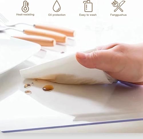Couvre-table en PVC transparent 0,5 mm sur mesure pour bureau