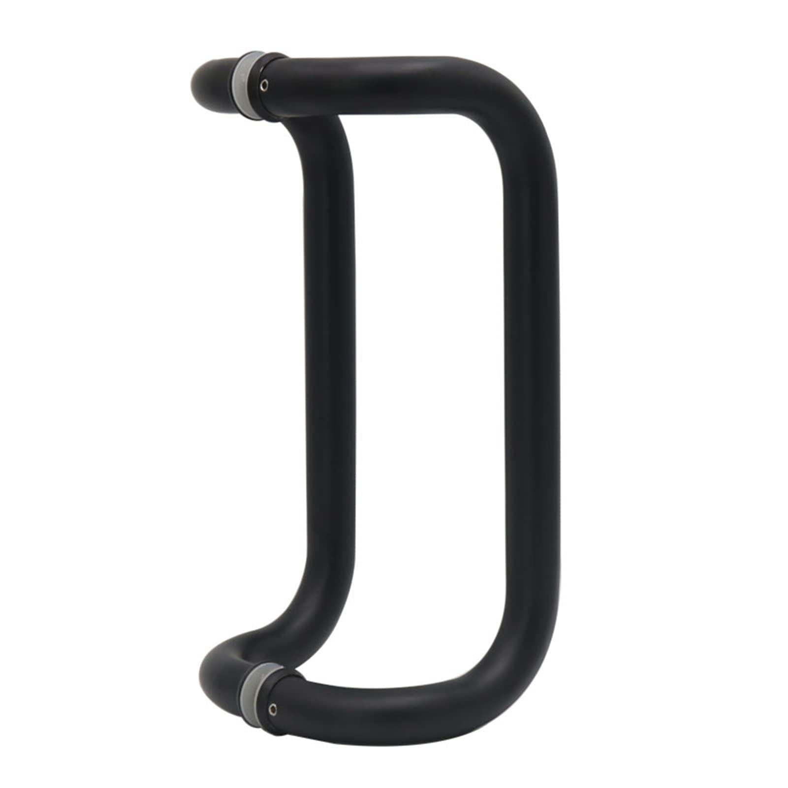 Poignées De Porte En Verre Tuyau Rond, Ensemble De Poignée De Bain De Studio De Bureau À Domicile, Poignée De Porte Push Pull pour Porte Simple Intérieur Extérieur Gris/Argent/Noir (Couleur : Argent