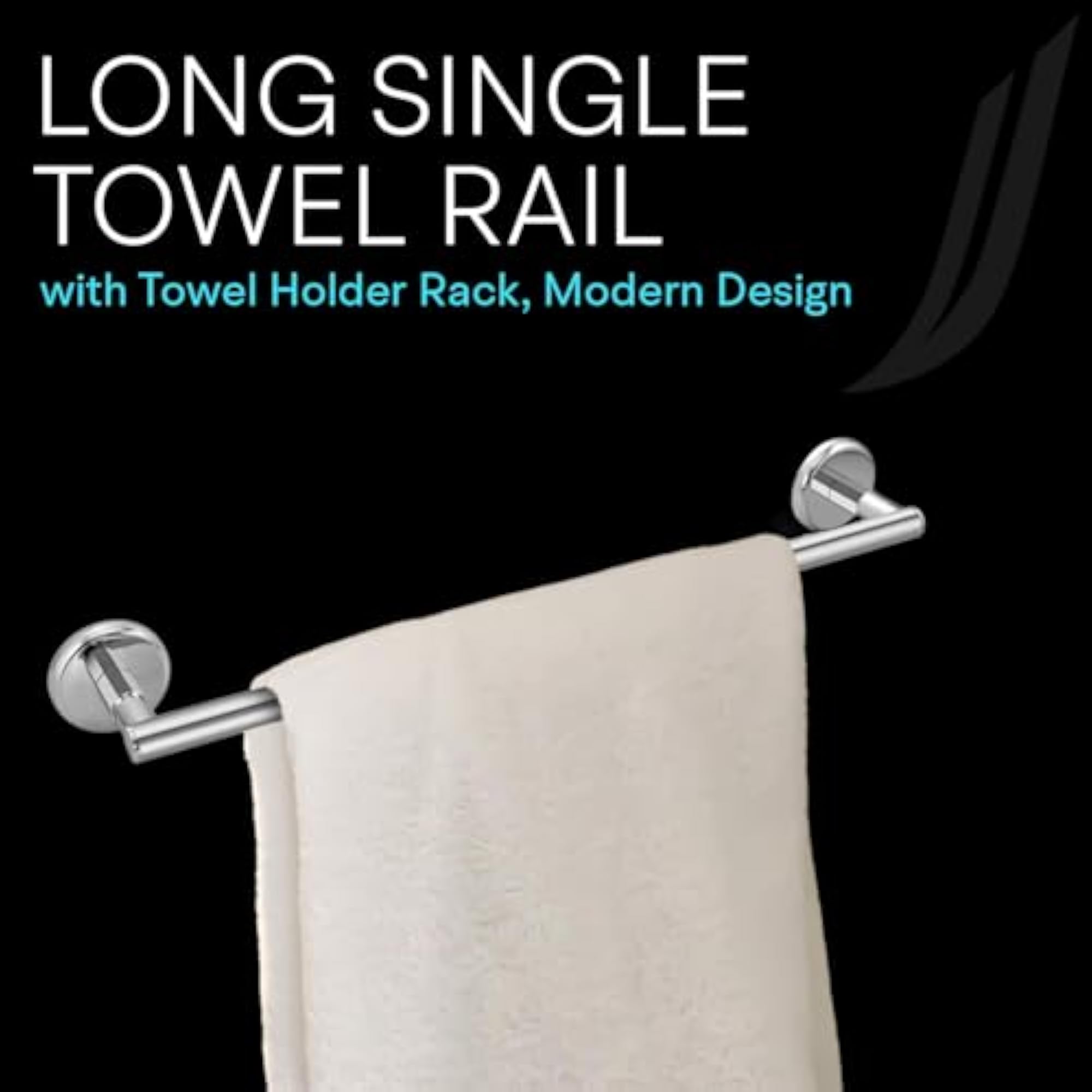 450mm Long Single Towel Rail, Durable Bathroom Holder