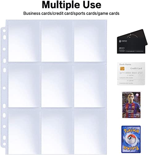 Mytlp Trading Card Sleeves 540 Pocket, Clear Polypropylene, 11 Holes, Fits 3 Ring Binder, MTG, Sport, Game Cards - Image 2