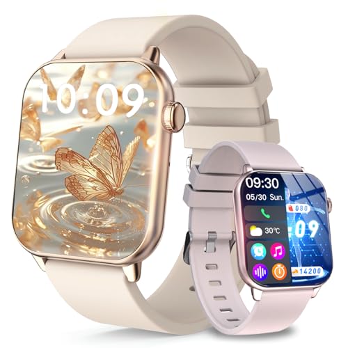 スマートウォッチ Smart Watch 新登場AMOLED 1.85インチHD大画面 通話機能付き GPS運動記録 長持ちバッテリー メッセージ通知 運動モード 軽量 多機能&多言語付き IP67防水 スポーツウォッチ スマホ探す 天気予報 音楽制御 電卓 明るさ調整 目覚まし時計 腕上げ点灯 文字盤自由設定 iPhone対応&Android対応 (ゴールド/ピンク)
