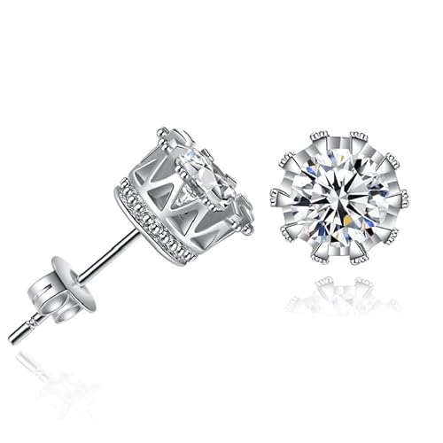Jeolory Shiny Fashion Crystal Rhinestone Crown Shape Pendent Necklace Stud Earrings Jewelry Set For Women Lady Girl #TOP2