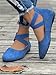 Women's fashionable flat dance shoes - Breathable outer sole, lightweight wedge heel with elastic cross straps, suitable for work, casual outings, parties and all seasons. (blue,6.5)