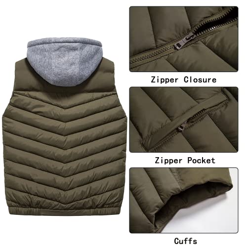 Msmsse Men's Outerwear Vests Winter Outdoor Removable Hooded Padded Puffer Vest for Men3
