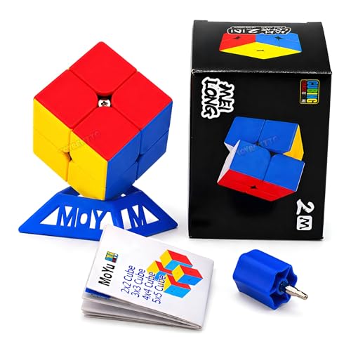 Image of MOYU Meilong 2M 2x2 Magnetic Speed Cube Stickerless | Fast Smooth Puzzle Cube for Kids & Beginners | Anti-Pop, Corner Cutting | Brain Game Toy 2x2x2 Magic Cube