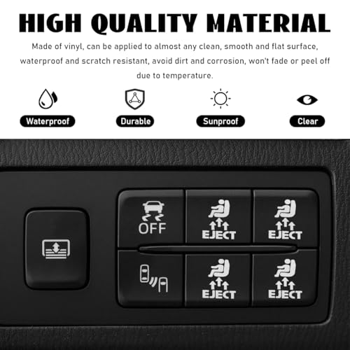 Image of KVAEY 2PCS Eject Blank Car Button Stickers, Funny Seat Eject Vinyl Decal Fits All Blank Buttons, Novelty Eject Dash Switch Labels Unused Button Decor for Truck SUV, Car Accessories (M)