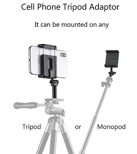 Cell Phone Tripod Adaptor + Mini Tripod: 360 Degree Rotating Holder Tripod Mount For Portrait And Landscape Mode, Universal Clip For All Iphone Models And Most Of Other Cell Phones #TOP4