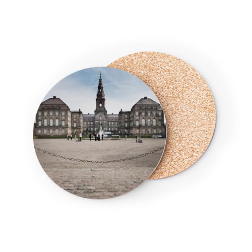 sous Verre Ronds Base Liège- Parlement Danois Danemark Monument Europe - 1 unité (95 x 95 mm)