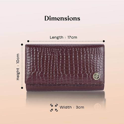 HAMMONDS FLYCATCHER Genuine Leather Wallet for Woman with 8 Card Slots - Clutch Purse for Women, Ladies Wallet for Women Stylish, Ladies Purse for Women Wallet, Purse for Woman - Croc Brown 5 41IWXpHJR9L