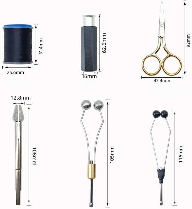 1Set Fly Tying Tool Kit W/Box Hardened Steel C-Clamp Vise Bobbin Holder Threader Whip Finisher Hair Stacker for Dry Wet Nymph