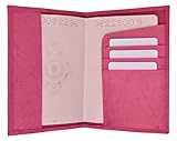 GENUINE LEATHER PASSPORT COVER HOLDER WALLET CASE TRAVEL 7 COLORS NEW (Pink)
