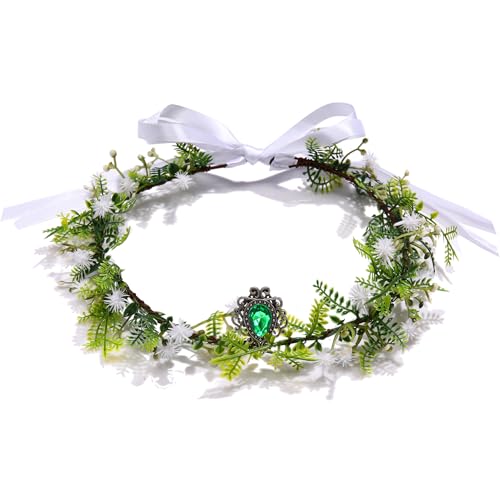 TIKCOOL Fairy Flower Crown for Women Forest Elf Antler Headband Bohemian Bride Hair Accessories Halloween Holiday Jewelry Accessories Gifts for Women (Pattern A)