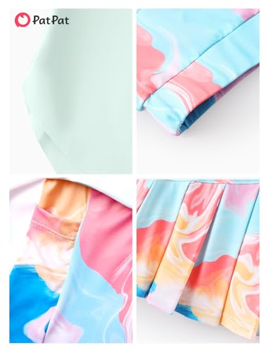 Image of PATPAT Girls Tennis Skirt Sets Moisture Wicking Tank Tops and Pleated Skirts 2 Piece Outfits Activewear Sets 5-12 Years
