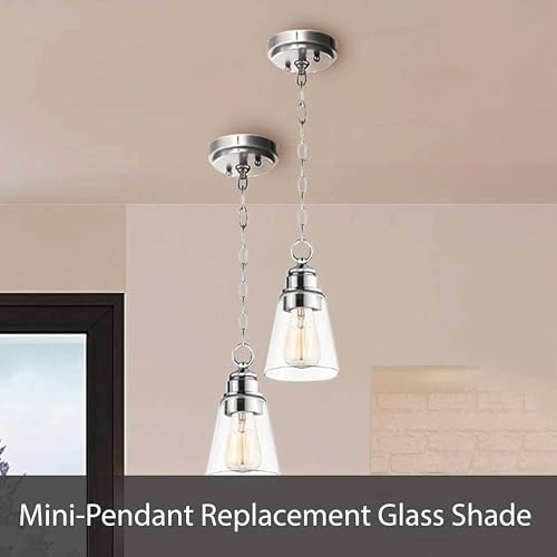 Image of Aspen Creative 23657-61-3,Clear Seeded Glass Shade For Lighting fixture /Vanity Light /Wall Light /Pendent,Size:4-7 /8 inchD x6 inchH,Set of 3