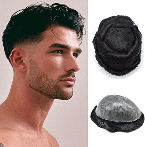 Toupee for Men Hair System Full Poly Mens Toupee Injected