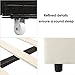 Keyluv Upholstered Queen Bed Frame with 4 Storage Drawers, Platform Bed Frame with Curved Button Tufted Headboard with Nailhead Trim, Solid Wooden Slats Support, No Box Spring Needed, Beige