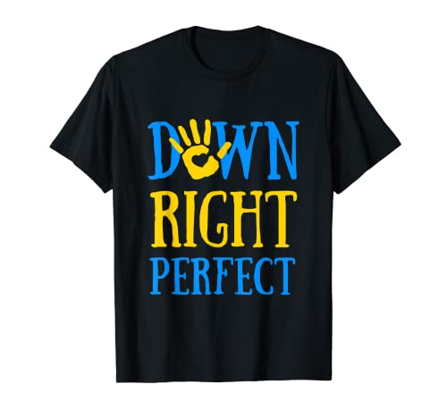 Down Right Perfect Down Syndrome Awareness T21 Ribbon Camiseta