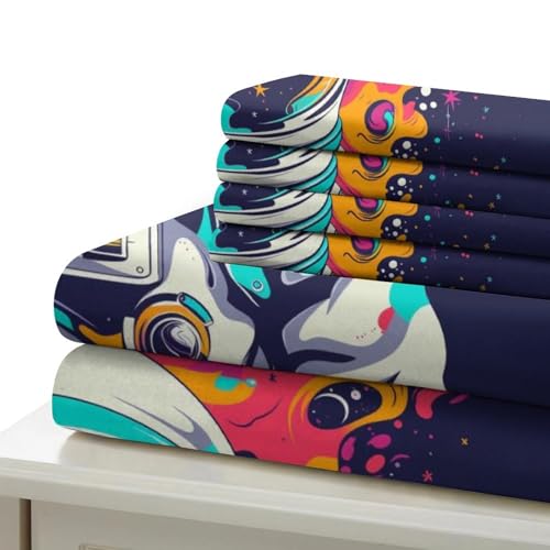 Housse de couette astronaute 200x200 en microfibre抗皱易打理带拉链儿童双人被套 - 6