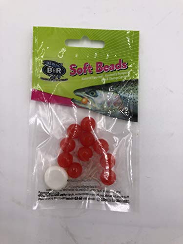 BnR Tackle SBRN12 Soft Beads, 12 mm, roe Natural, Neutral Buoyancy, 10/Pack