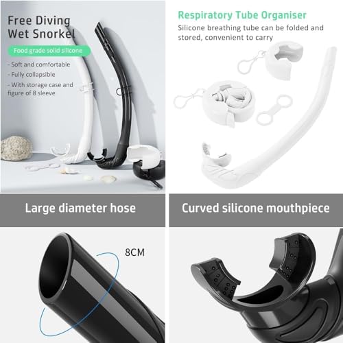 2 Sets Snorkeling Gear for Adults, Snorkel Set Adult Panoramic View, Anti-Leak Anti-Fog Scuba Diving Mask with Mesh Bag, for Portable Professional Diving Snorkeling Set miniatura 3